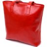 Яркая женская сумка-шоппер из натуральной кожи красного цвета Shvigel (16366) - 2