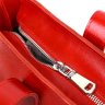 Яскрава жіноча сумка-шоппер із натуральної шкіри червоного кольору Shvigel (16366) - 3
