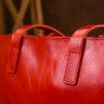 Яскрава жіноча сумка-шоппер із натуральної шкіри червоного кольору Shvigel (16366) - 9