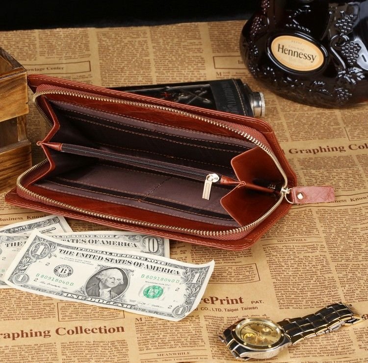 Шкіряний чоловічий гаманець клатч з палітуркою VINTAGE STYLE (14189)