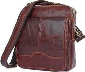 Кожаная сумка планшет с ручкой и плечевым ремнем VINTAGE STYLE (14550)