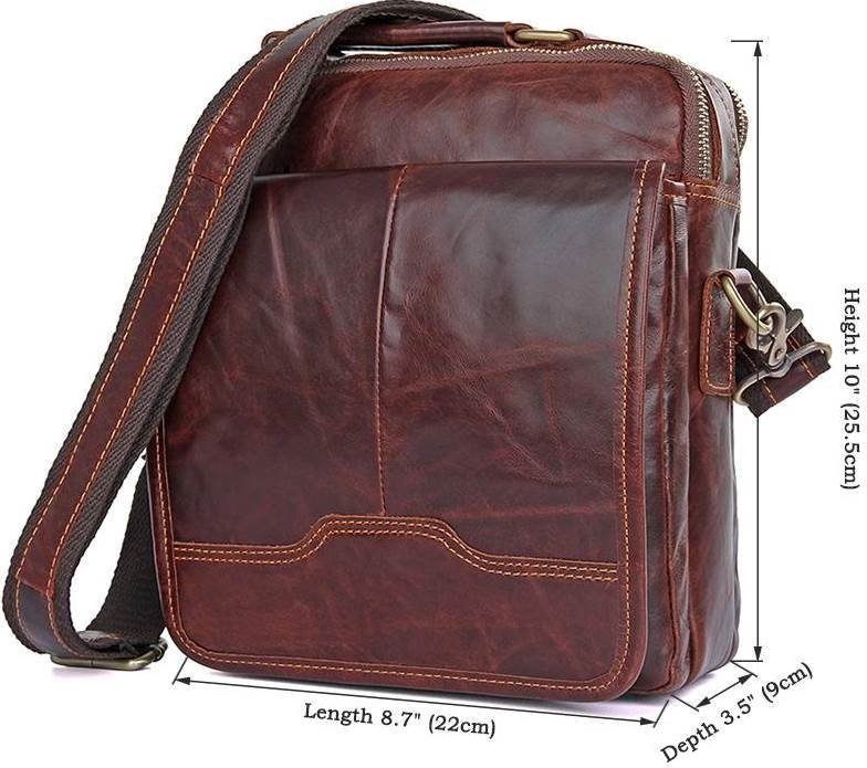 Шкіряна сумка планшет з ручкою і плечовим ременем VINTAGE STYLE (14550)