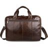 Просторная кожаная сумка коричневого цвета под ноутбук VINTAGE STYLE (14249) - 8