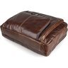 Просторная кожаная сумка коричневого цвета под ноутбук VINTAGE STYLE (14249) - 9
