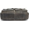Наплечная мужская сумка мессенджер из натуральной кожи серого цвета VINTAGE STYLE (14610) - 4
