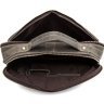 Наплечная мужская сумка мессенджер из натуральной кожи серого цвета VINTAGE STYLE (14610) - 6