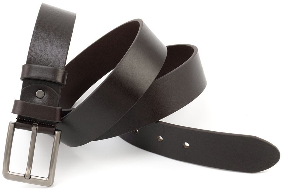 Ремінь чоловічий шкіряний з італійської темно-коричневої шкіри батал до 150 см. Gherardini 40834 фото №4 Ремінь чоловічий шкіряний з італійської темно-коричневої шкіри батал до 150 см. Gherardini 40834 modnotak фото №4