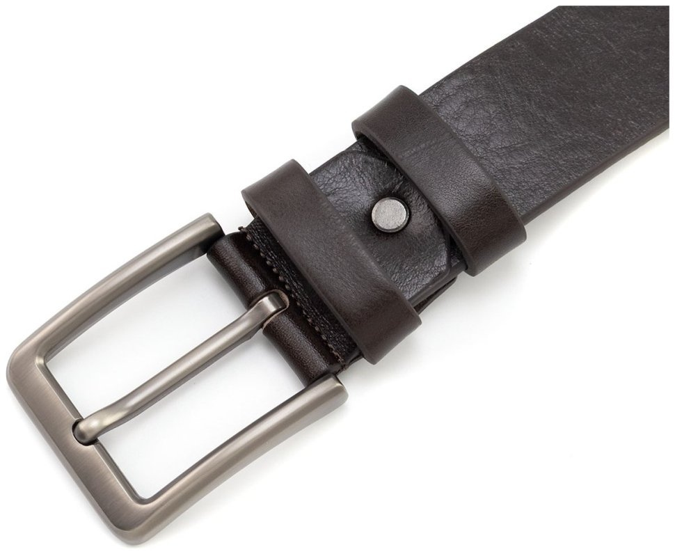 Ремінь чоловічий шкіряний з італійської темно-коричневої шкіри батал до 150 см. Gherardini 40834 фото №2 Ремінь чоловічий шкіряний з італійської темно-коричневої шкіри батал до 150 см. Gherardini 40834 modnotak фото №2