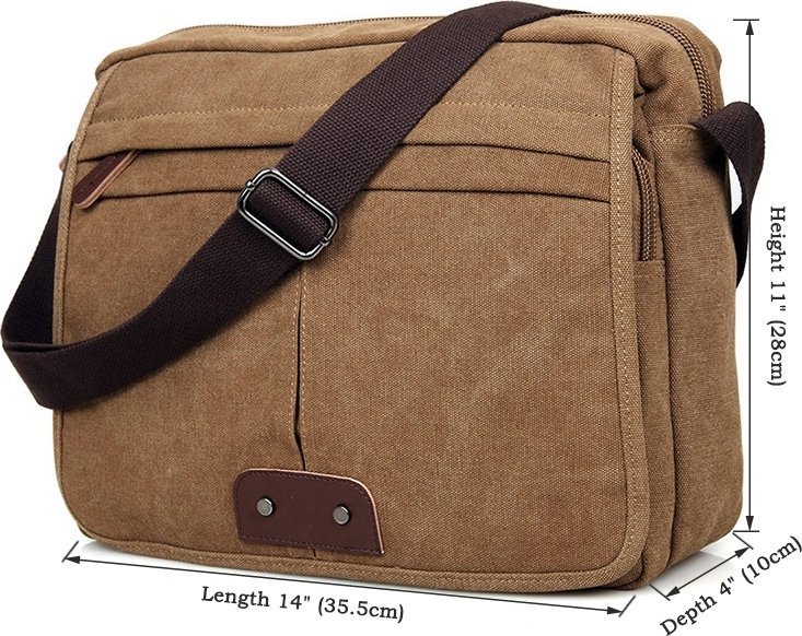 Текстильна чоловіча сумка-месенджер коричневого кольору Vintage (14445)