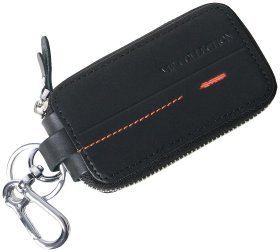 Шкіряна ключниця Beverly Hills на блискавці Vip Collection 102519 (чорна)