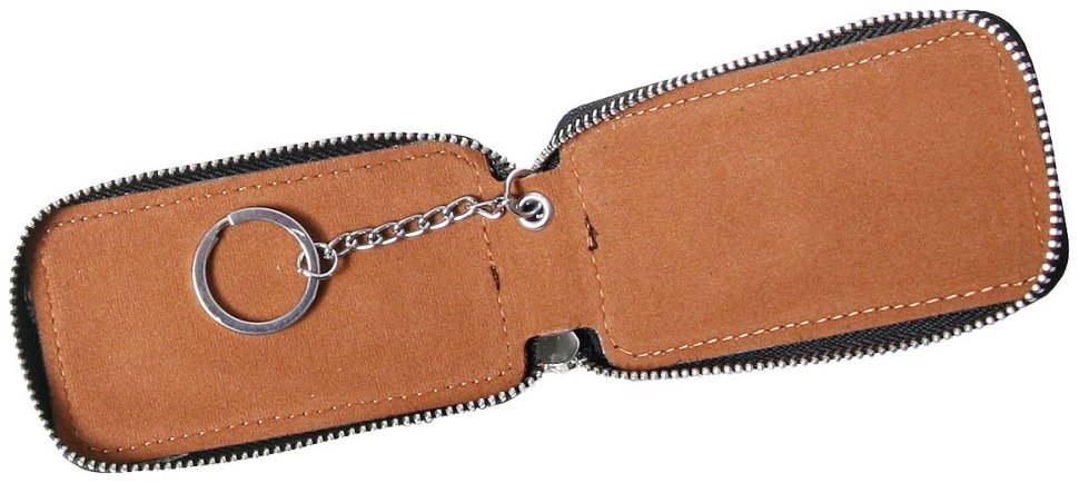 Кожаная ключница Beverly Hills на молнии Vip Collection 102519 (черная) modnotak фото №3