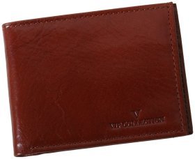 Мужское кожаное портмоне Newport без застежки Vip Collection 102619 (цвет коньяк)