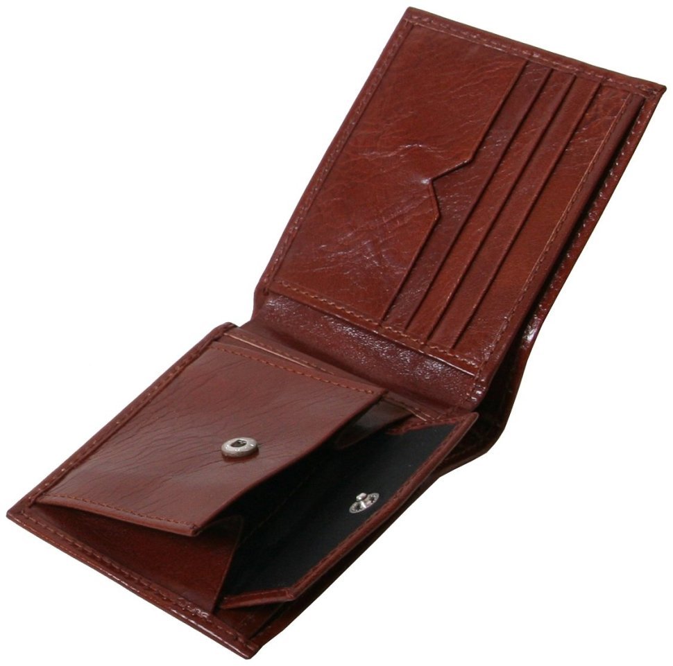 Мужское кожаное портмоне Newport без застежки Vip Collection 102619 (цвет коньяк) фото №3 Мужское кожаное портмоне Newport без застежки Vip Collection 102619 (цвет коньяк) modnotak фото №3