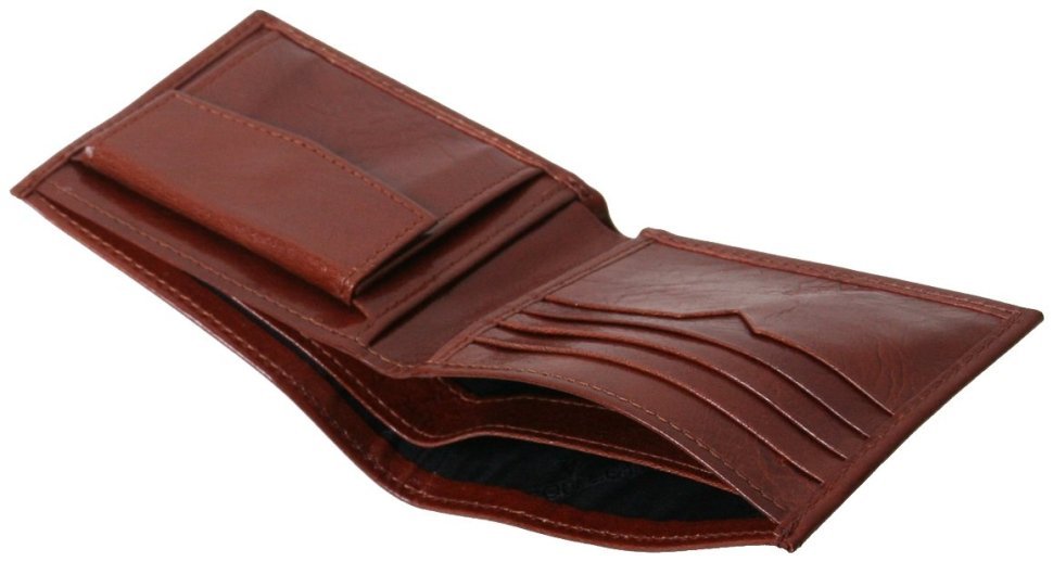 Мужское кожаное портмоне Newport без застежки Vip Collection 102619 (цвет коньяк) фото №4 Мужское кожаное портмоне Newport без застежки Vip Collection 102619 (цвет коньяк) modnotak фото №4