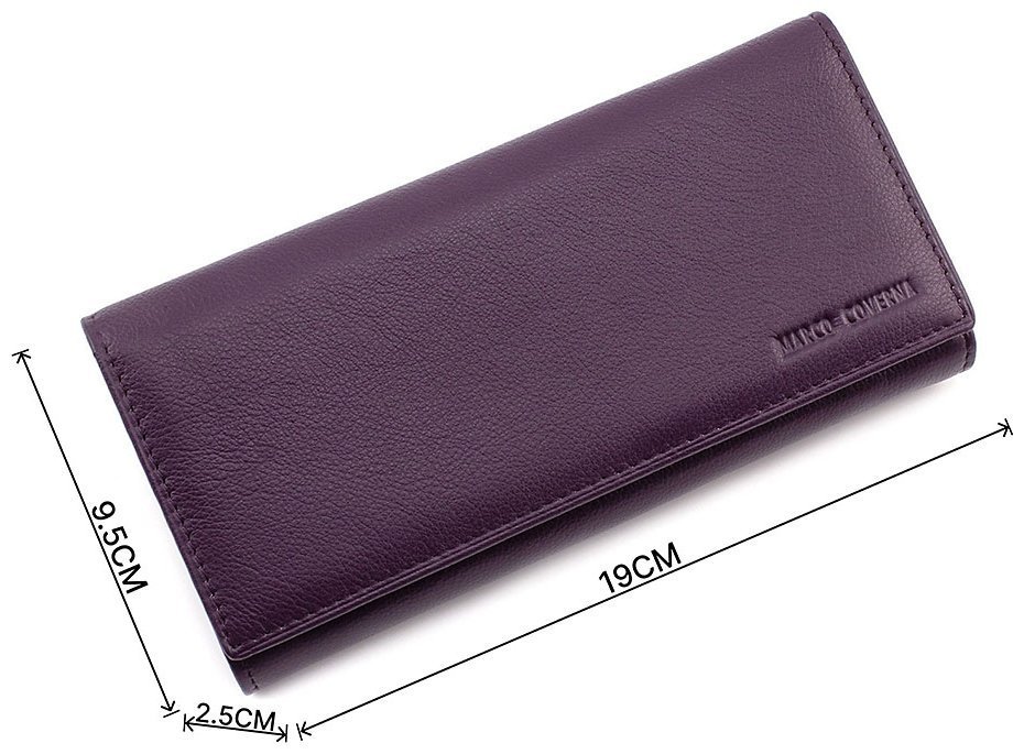 Місткий гаманець з натуральної фіолетовою шкіри Marco Coverna (16884) modnotak фото №3
