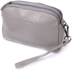 Невелика жіноча сумка з натуральної шкіри Vintage 2422801 сірого кольору