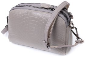 Невелика жіноча сумка з натуральної шкіри Vintage 2422801 сірого кольору