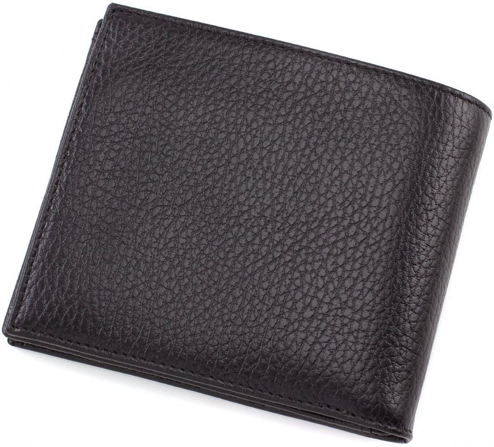 Черное мужское портмоне из натуральной кожи Bond Non (10653)
