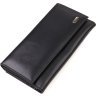 Довгий жіночий гаманець із натуральної гладкої шкіри чорного кольору CANPELLINI (2421855) - 1