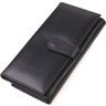 Довгий жіночий гаманець із натуральної гладкої шкіри чорного кольору CANPELLINI (2421855) - 2