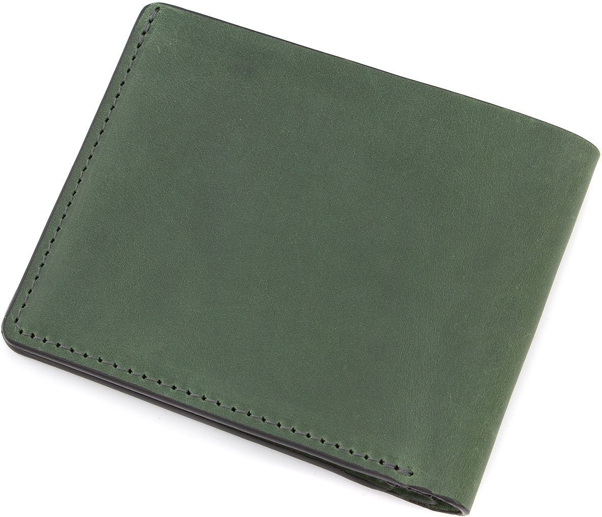 Винтажное портмоне зеленого цвета из натуральной кожи Grande Pelle (13280)
