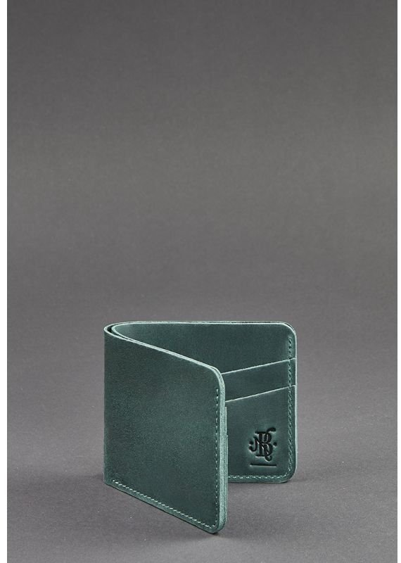 Шкіряне портмоне з вінтажній шкіри зеленого кольору BlankNote (12524)