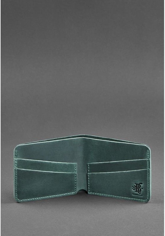 Кожаное портмоне из винтажной кожи зеленого цвета BlankNote (12524)