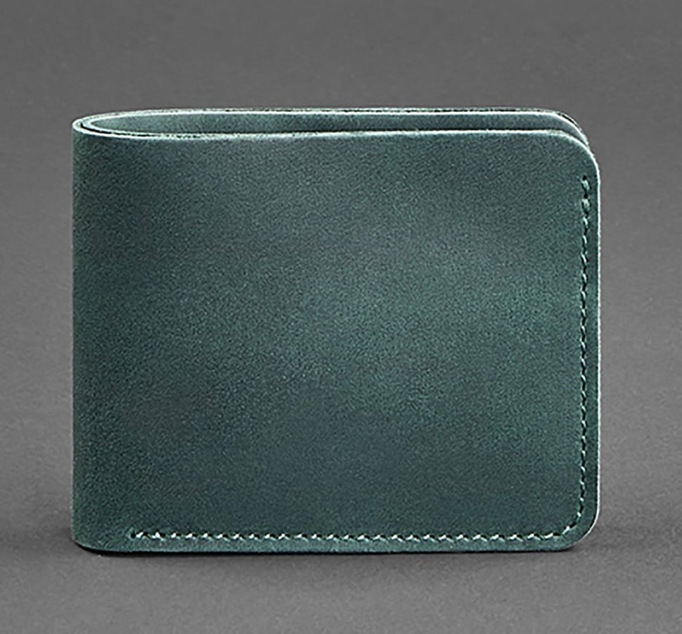 Кожаное портмоне из винтажной кожи зеленого цвета BlankNote (12524)