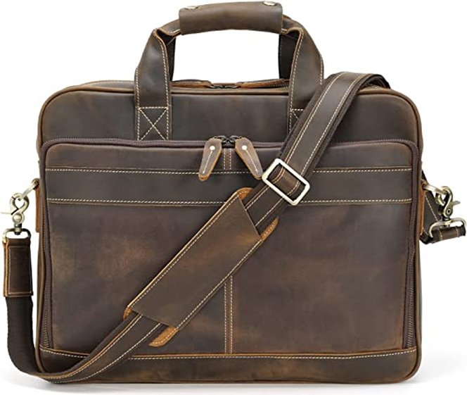 Урожай шкіряна сумка для ноутбука в коричневому кольорі Tiding Bag (21617)