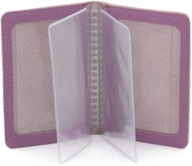 Сиреневая женская мини-обложка для документов из фактурной кожи ST Leather (16893)