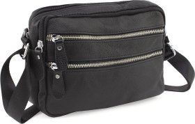 Недорогая мужская кожаная сумка через плечо черного цвета Leather Collection (32253919)