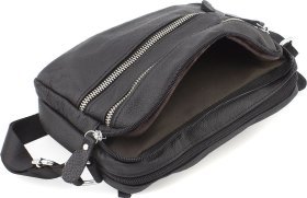 Недорога чоловіча шкіряна сумка через плече чорного кольору Leather Collection (32253919)