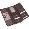 Довгий гаманець з коричневої шкіри з тисненням KARYA (1140-015) - 4