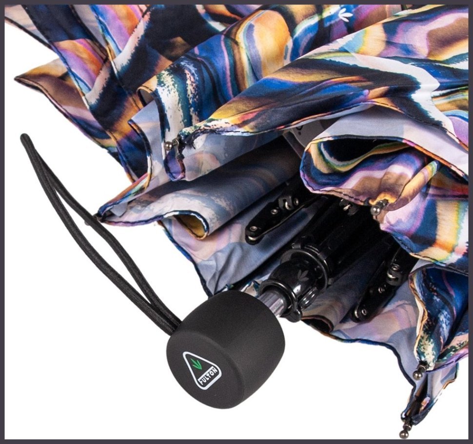 Зонт женский Fulton L902-038840 Superslim-2 Silk Lines (Круглый купол, разноцветный с принтом линий шелка) 94219 modnotak фото №5