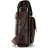 Коричневая вертикальная сумка из натуральной кожи с клапаном Vintage (20020) - 3