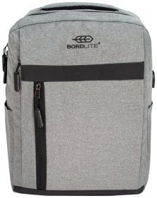 Текстильный рюкзак для мужчин на одно вместительное отделение Bordlite JBBP серого цвета 94319
