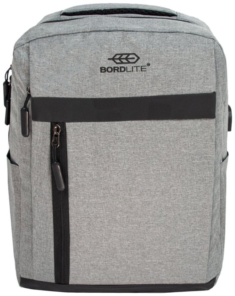 Текстильный рюкзак для мужчин на одно вместительное отделение Bordlite JBBP серого цвета 94319 modnotak фото №1