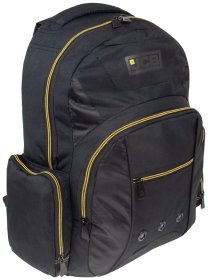 Вместительный мужской рюкзак до 30 литров из текстиля JCB BP17 черно-желтого цвета 94519