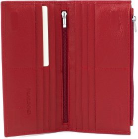 Червоний жіночий купюрник з фактурної шкіри на магнітах ST Leather (19097)