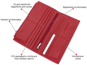 Красный женский купюрник из фактурной кожи на магнитах ST Leather (19097)