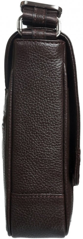 Темно-коричневая сумка через плечо из фактурной кожи Desisan (417-09)