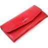 Жіночий гаманець червоного кольору з натуральної шкіри з тисненням під рептилію KARYA (2421105) - 1
