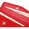 Жіночий гаманець червоного кольору з натуральної шкіри з тисненням під рептилію KARYA (2421105) - 4