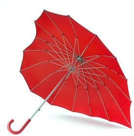 Парасоля жіноча Fulton Heart Walker-1 UV L909 Red (Трость, механіка, форма серця, UPF 50+, червоного кольору) 94919