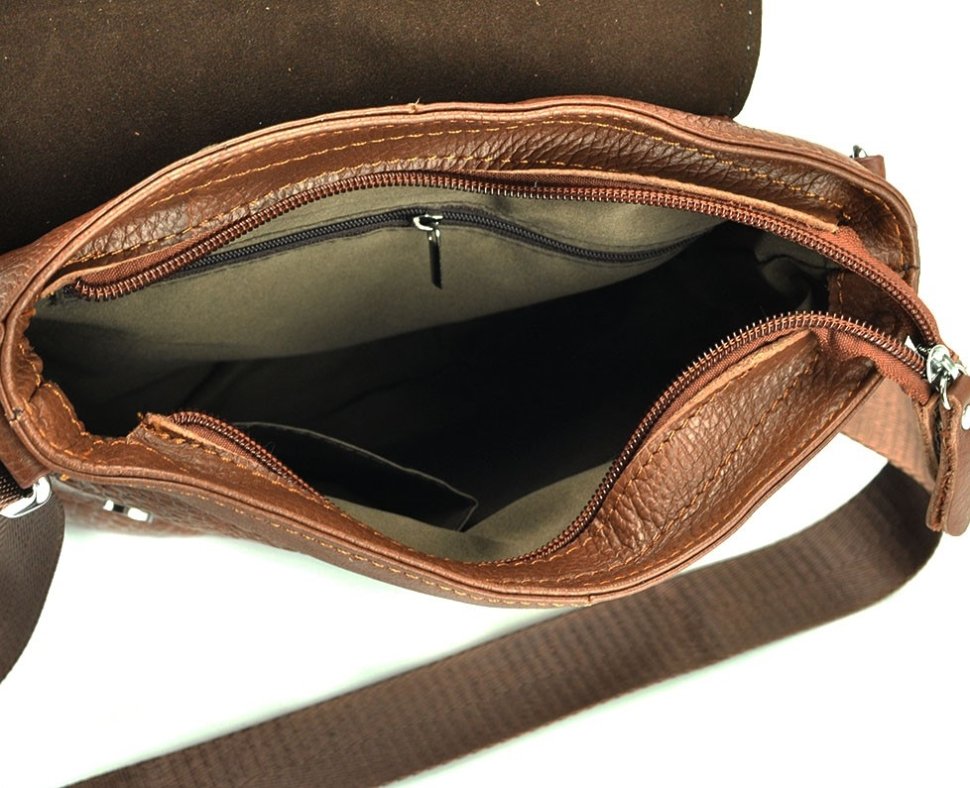 Мужская коричневая сумка-планшет из натуральной кожи с фактурой под крокодила Bexhill (21216)