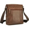 Мужская коричневая сумка-планшет из натуральной кожи с фактурой под крокодила Bexhill (21216) - 3
