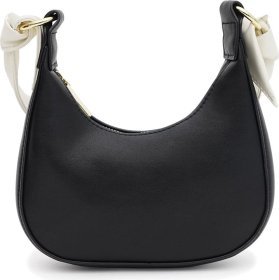 Маленька жіноча шкіряна сумка хобо в чорному кольорі Keizer (56019)
