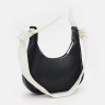 Маленькая женская кожаная сумка хобо в черном цвете Keizer (56019) - 4