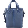 Кожаная мужская сумка под формат А4 синего цвета VATTO (11761) - 1