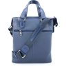 Шкіряна чоловіча сумка під формат А4 синього кольору VATTO (11761) - 5